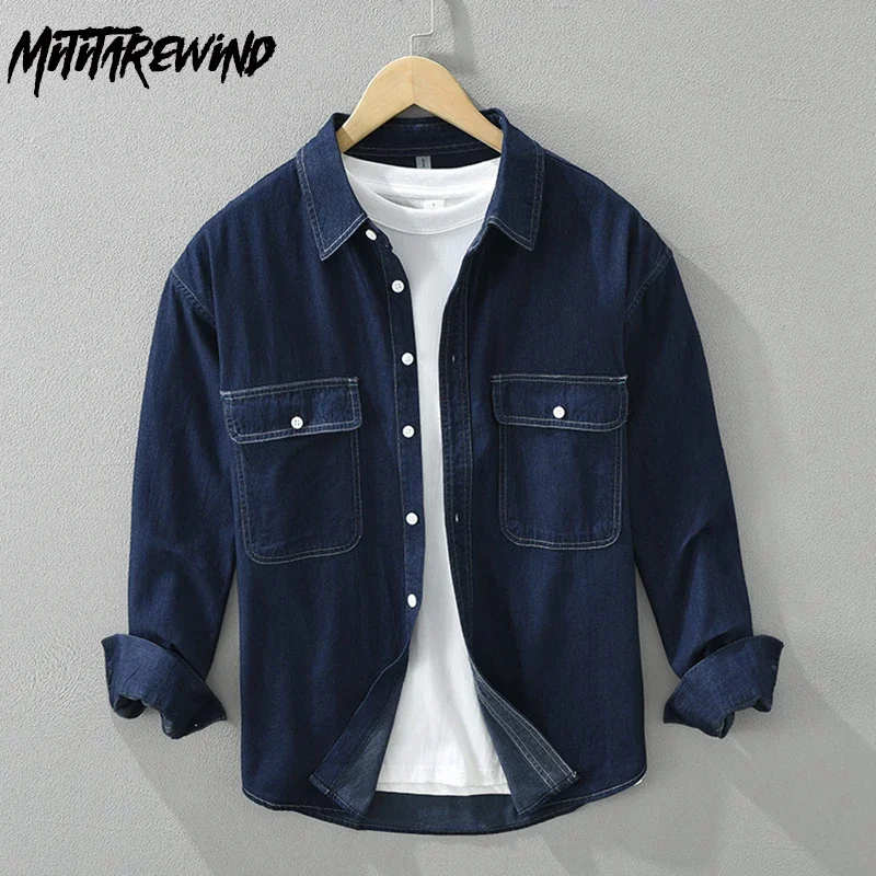 Jeans Shirt Fashion For Men - Korean Fashion Men Denim Shirts Spring