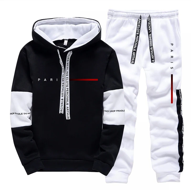 Mens Fashion Casual Outfits - Paris Fashion Hoodie Streetwear Men's Set
