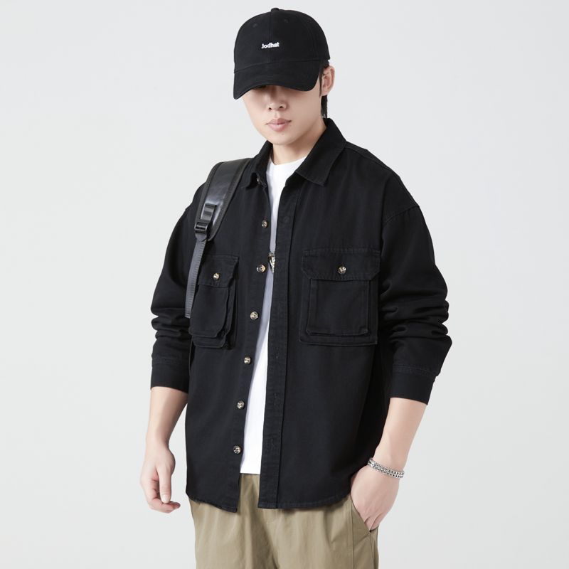 Denim Jacket Vintage - Pure Cotton Tooling Shirts Men Spring