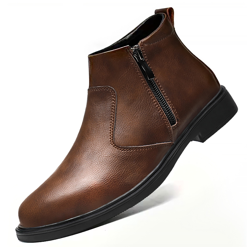 Chelsea Boots Men - Autumn and Winter New High-Top Leather