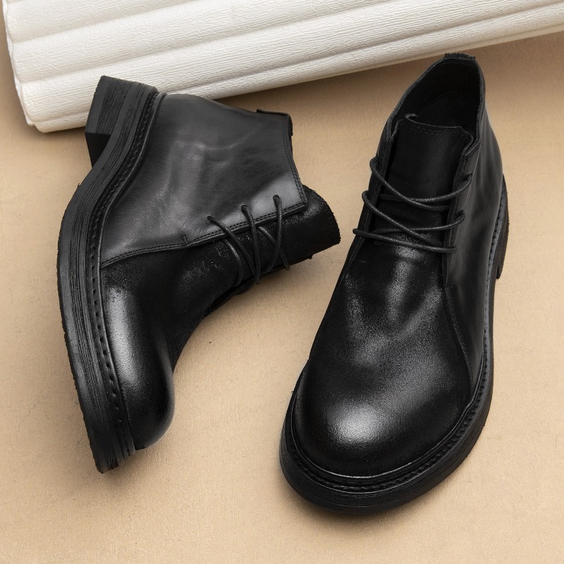 Men Fashion Vintage - Vintage Mens Genuine Leather Boots Luxury