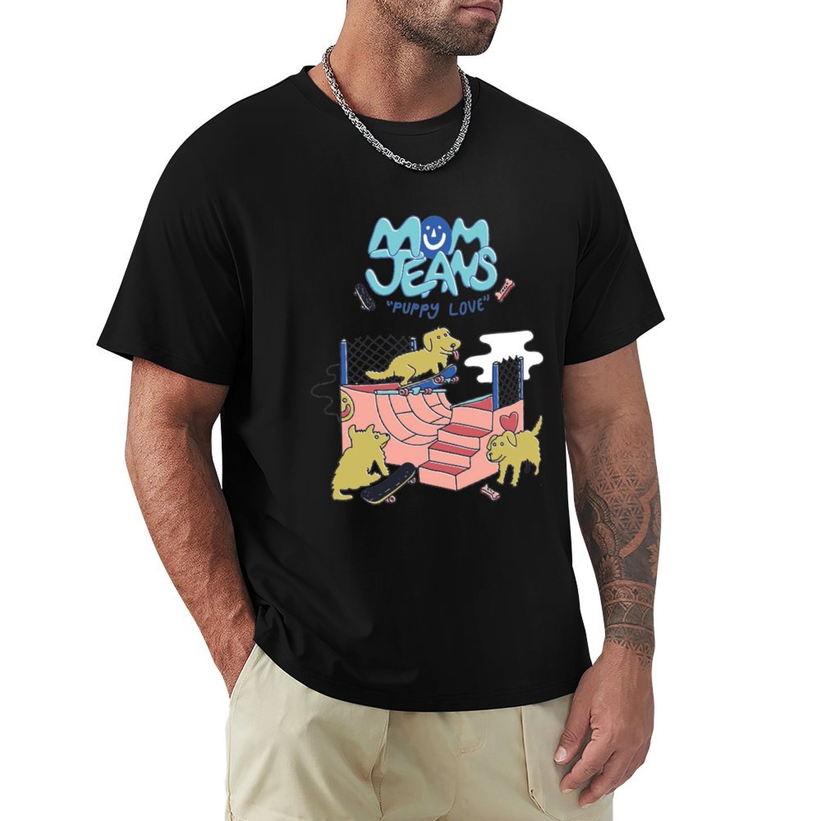 Jeans Shirt Fashion For Men - Mom Jeans band puppy love, dog
