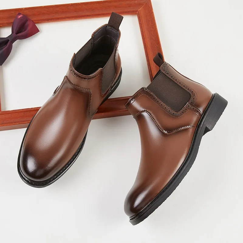 Men Fashion Vintage - Vintage Mens Leather Oxford Boots Luxury