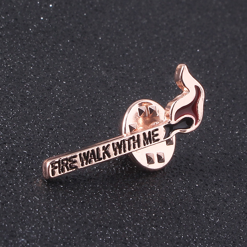 Jeans Shirt Fashion For Men - Twin Peaks Enamel Badge Brooch Burning