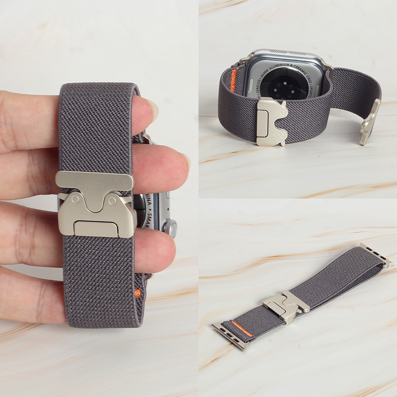 Men'S Fashion Website - Fashion Orange Stitching Elastic Nylon Strap