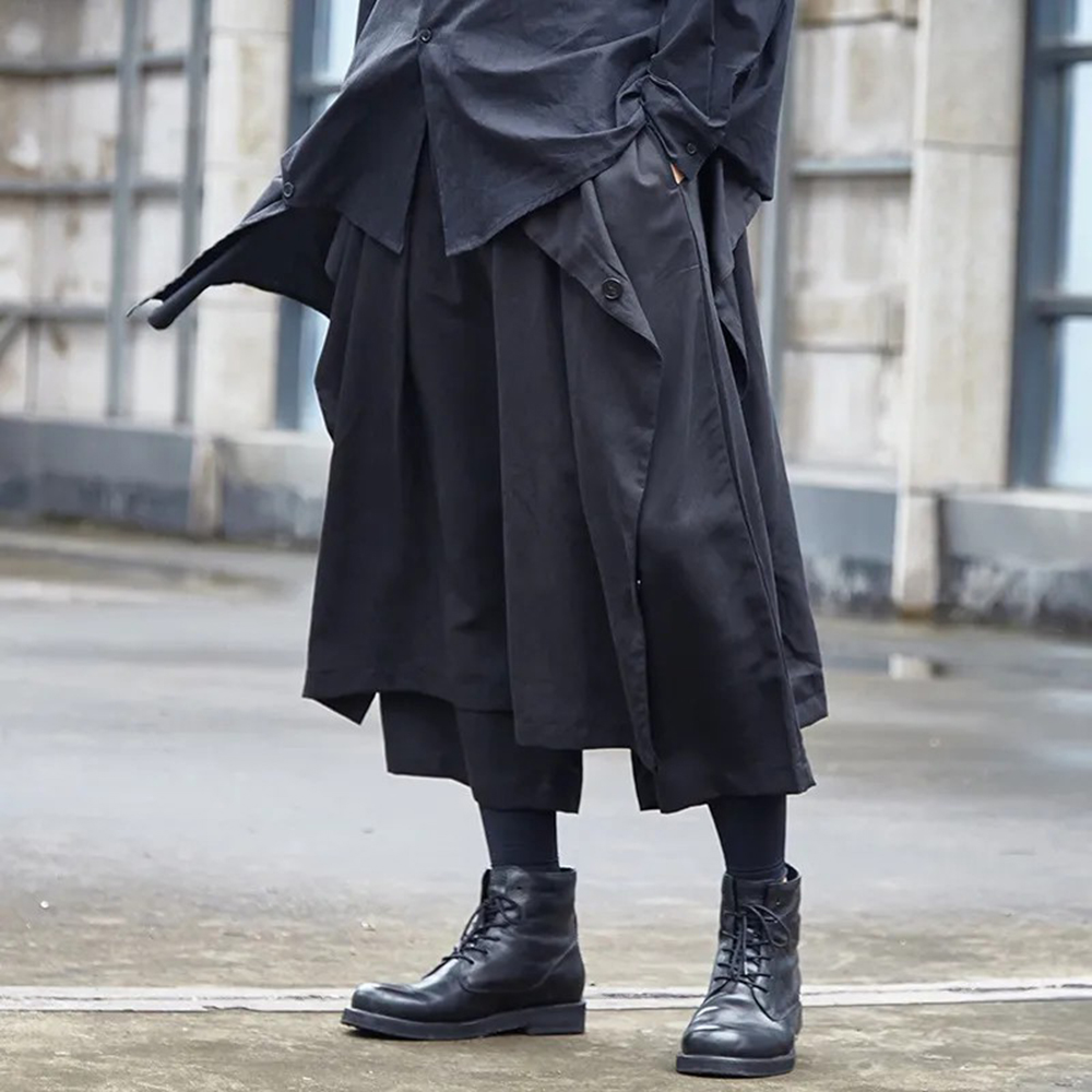Mens Fashion Trends 2026 - Gothic Dark Pants Y2k Irregular Side
