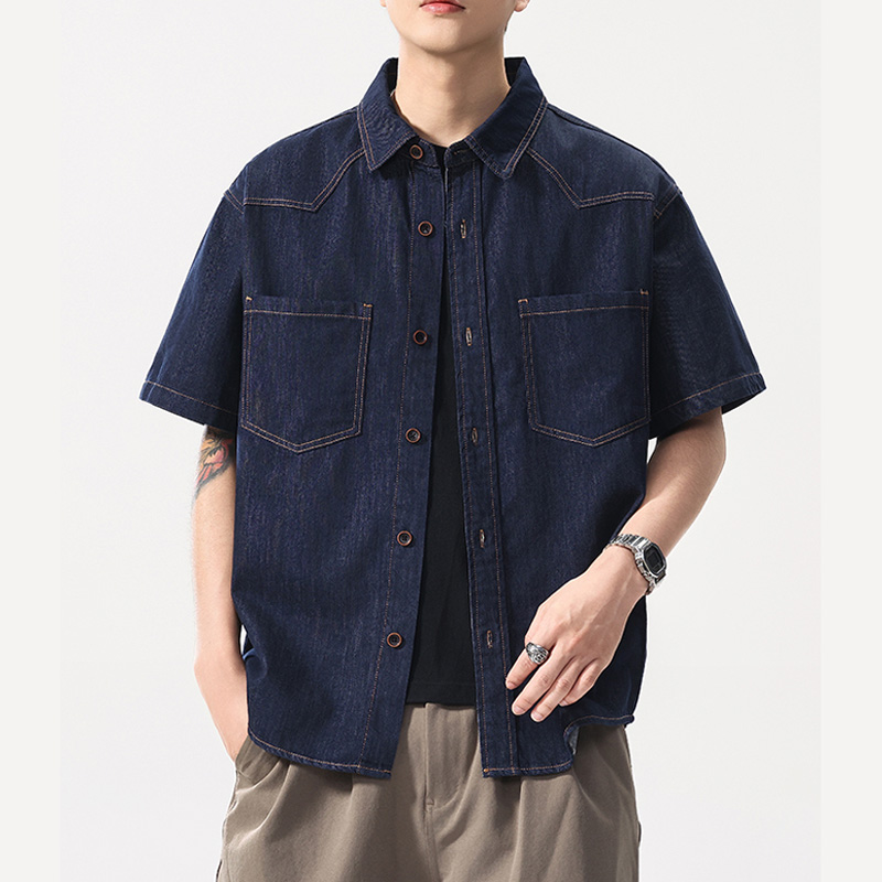 Jeans Shirt Fashion For Men - Summer Lightweight Thin Denim Shirt Men