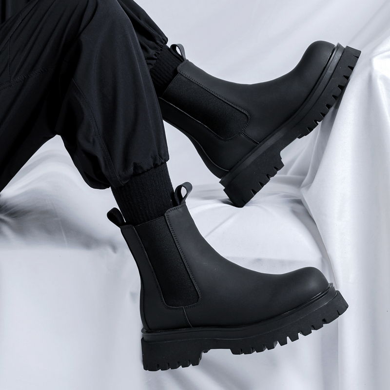 Chelsea Boots Men - 2026 Platform Black High Top Boots