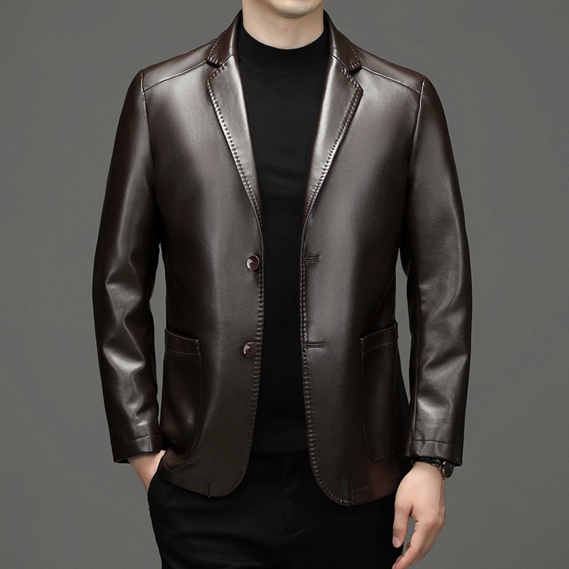 New Men Genuine Leather Blazer - đánh giá và giá Men'S Fashion Leather Jacket