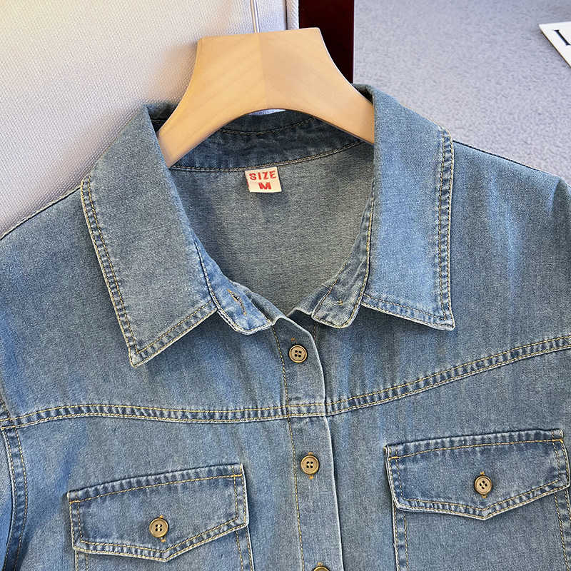 Retro Denim Shirt For Women Su - đánh giá và giá Denim Jacket Vintage