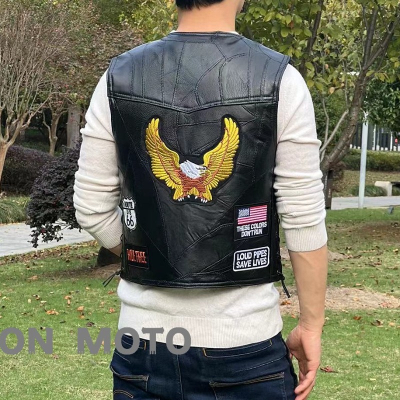NEW Motorcycle Vests Men Cafe  - đánh giá và giá Men'S Fashion Leather Jacket