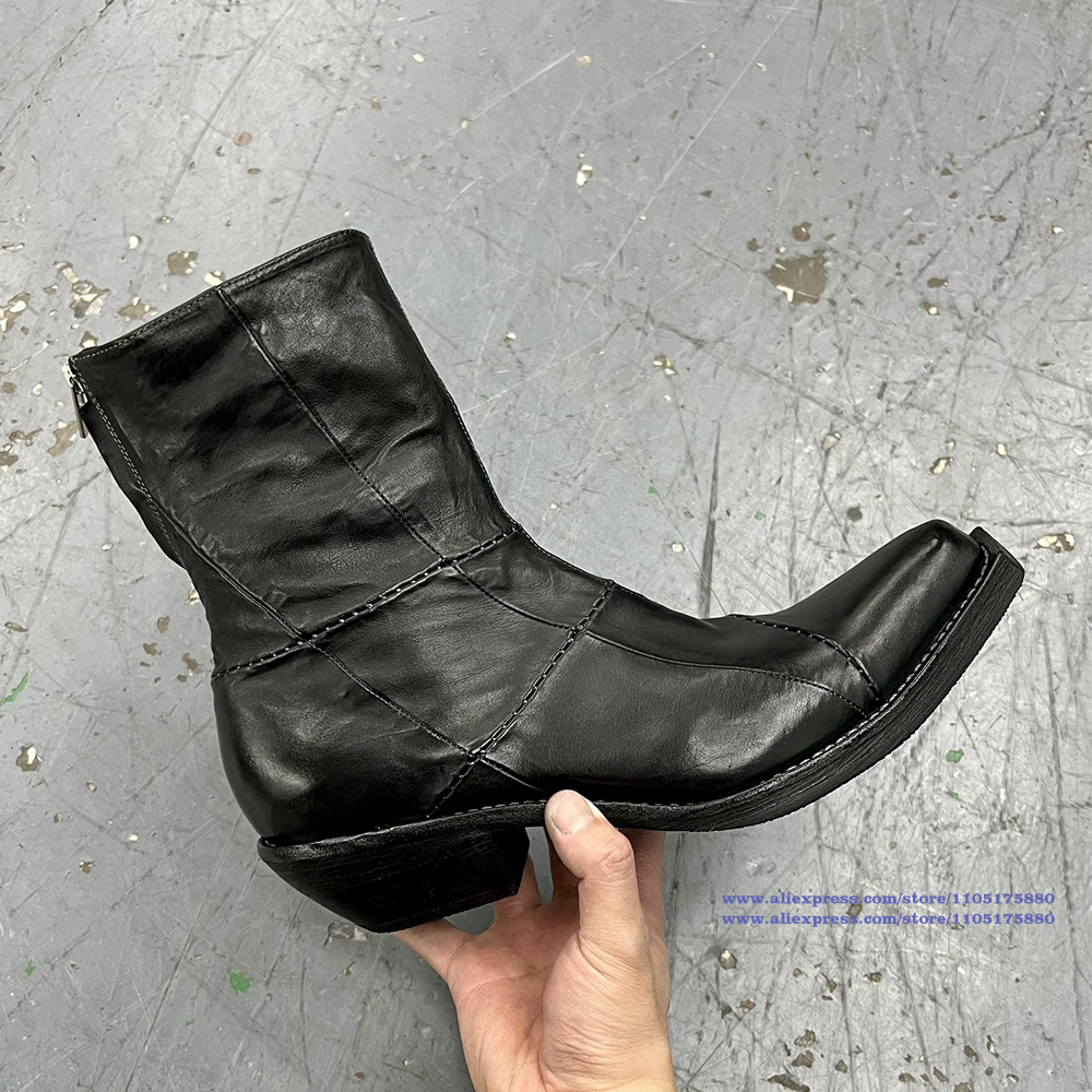 Black Leather Men's Boots Poin - đánh giá và giá Chelsea Boots Men