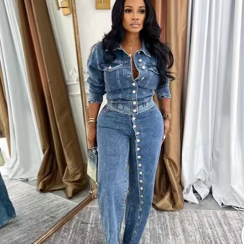 Jeans Suit Women Denim 2 Piece - đánh giá và giá Denim Jacket Vintage