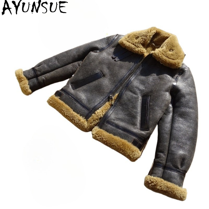 AYUNSUE Natural Wool Fur Coat  - đánh giá và giá Men'S Fashion Leather Jacket