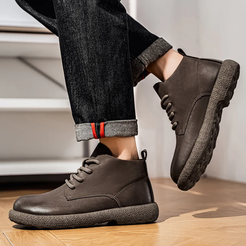 Men Ankle Boots Brown Short Bo - đánh giá và giá Chelsea Boots Men