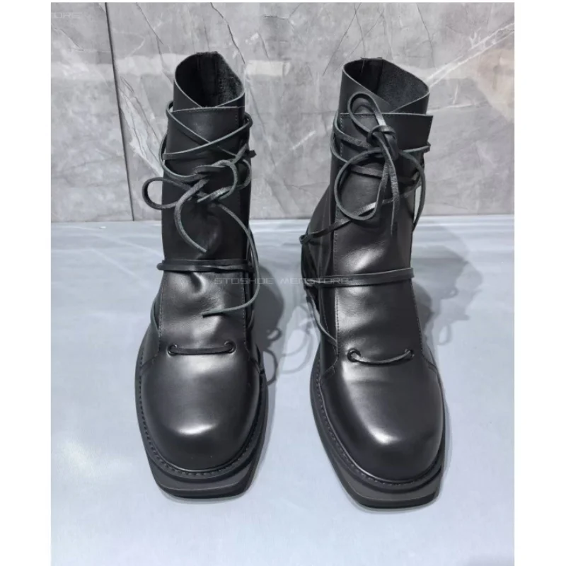 Black Genuine Leather Square T - đánh giá và giá Chelsea Boots Men