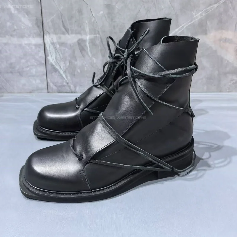 Black Genuine Leather Square T - đánh giá và giá Chelsea Boots Men