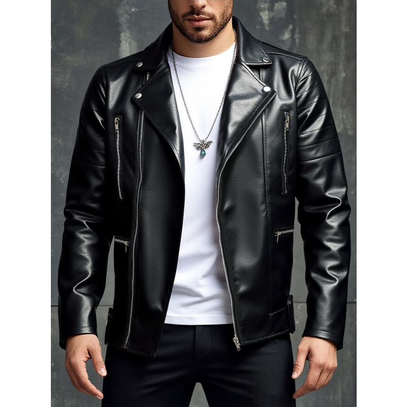 New Men's Leather Jacket Fashi - đánh giá và giá Men'S Fashion Leather Jacket