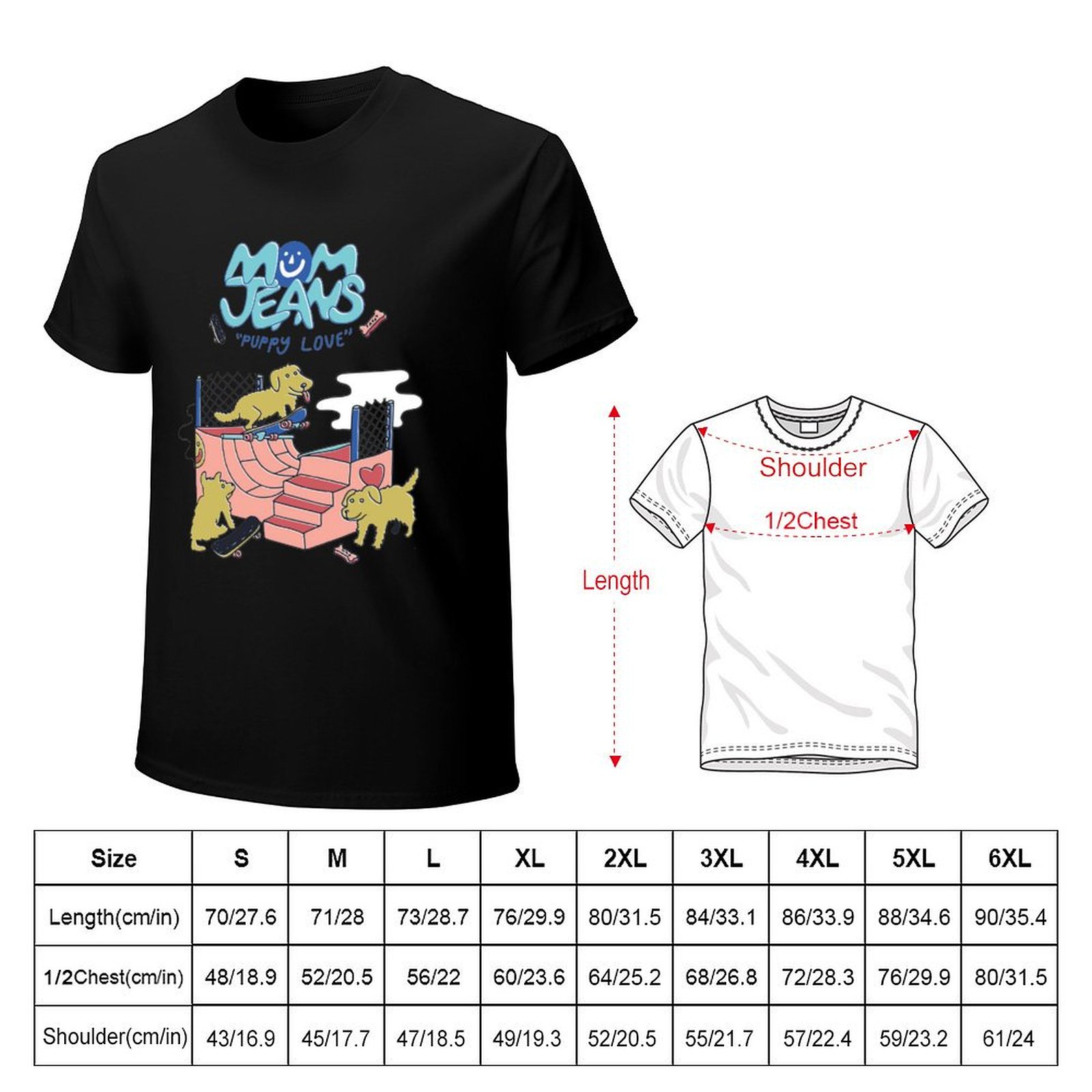 Mom Jeans band puppy love, dog - đánh giá và giá Jeans Shirt Fashion For Men