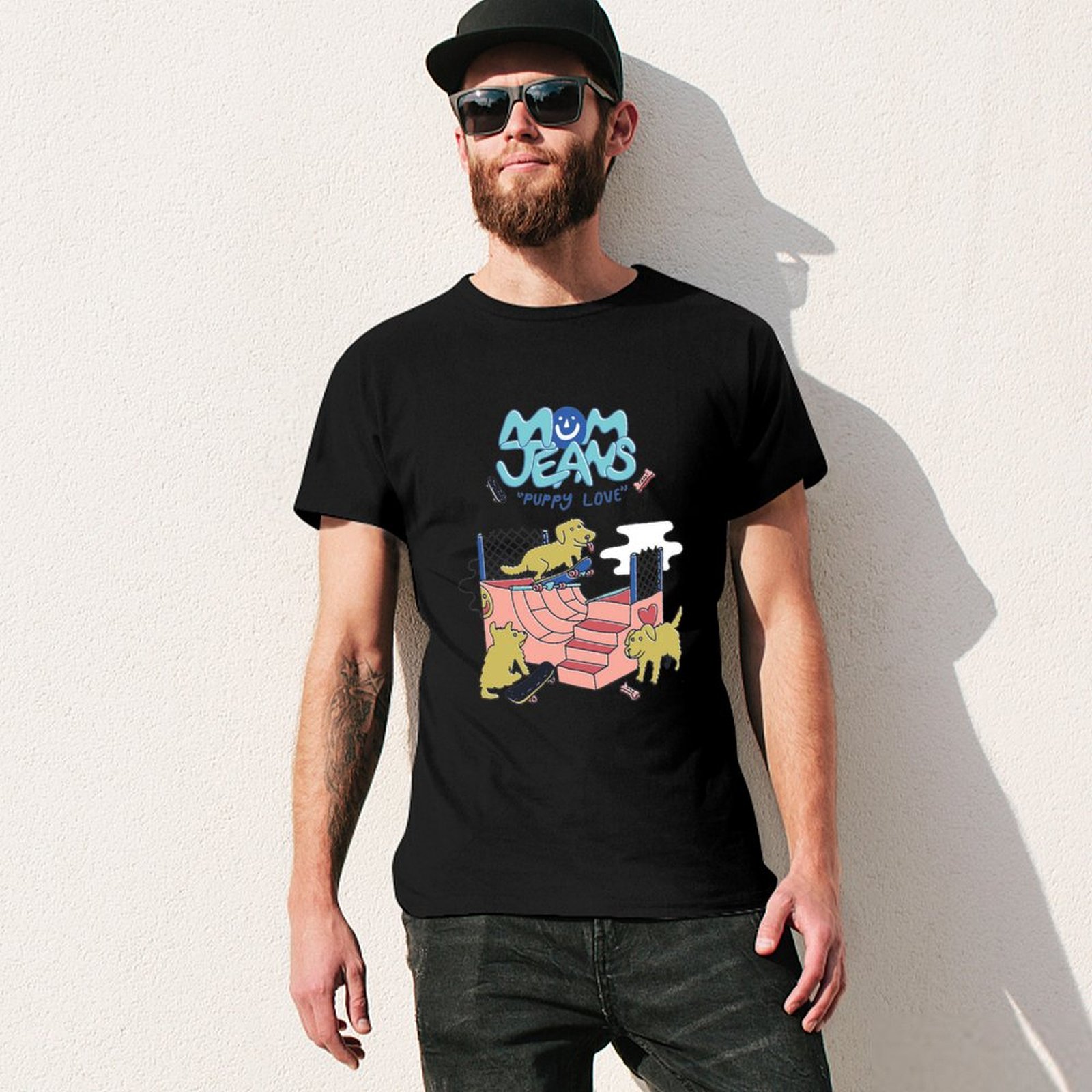 Mom Jeans band puppy love, dog - đánh giá và giá Jeans Shirt Fashion For Men