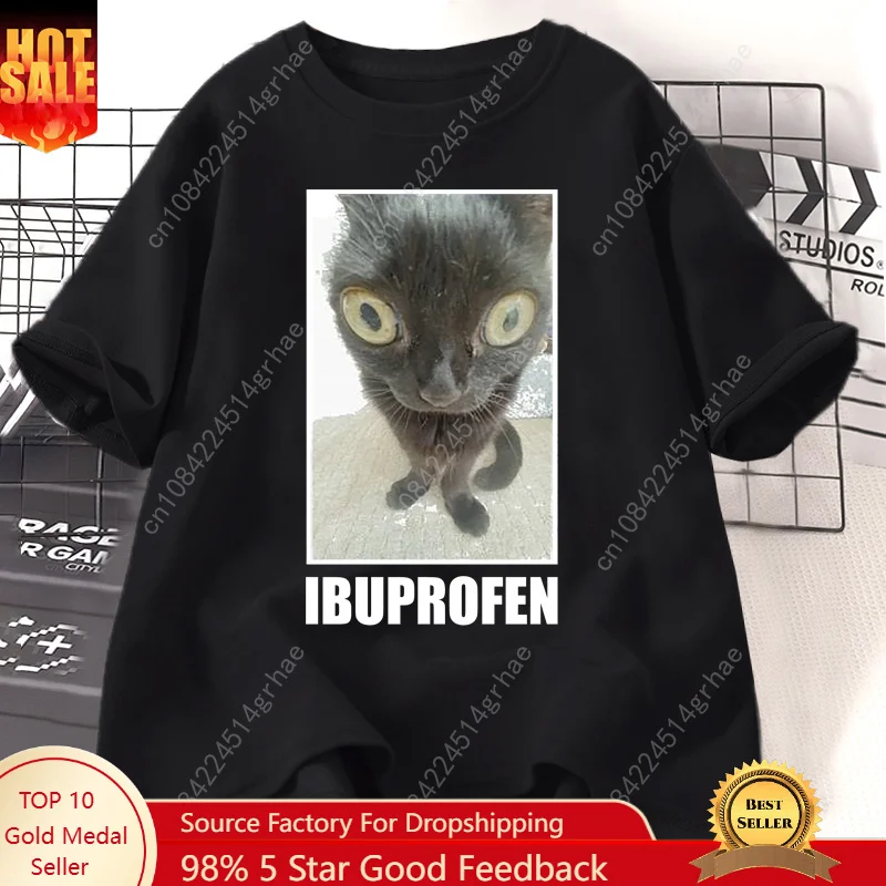 Funny Cat Ibuprofen Graphic T  - đánh giá và giá Men'S Fashion V Neck T Shirts