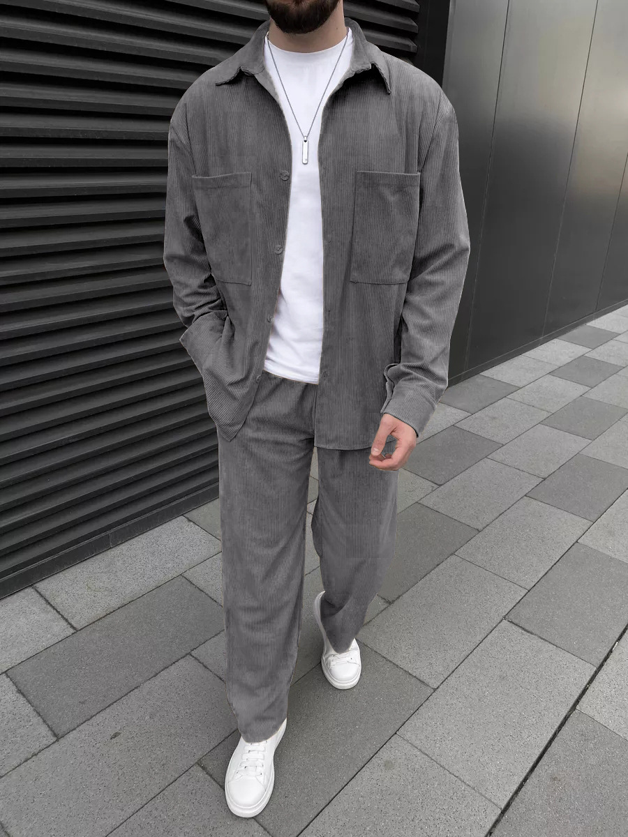 Men's corduroy two-piece outfi - đánh giá và giá Mens Fashion Casual Outfits