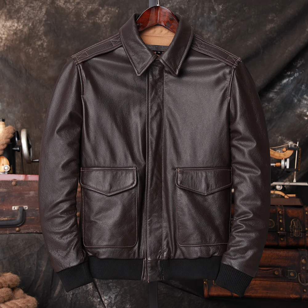 Bomber A2 Pilot Genuine Leathe - đánh giá và giá Men'S Fashion Leather Jacket