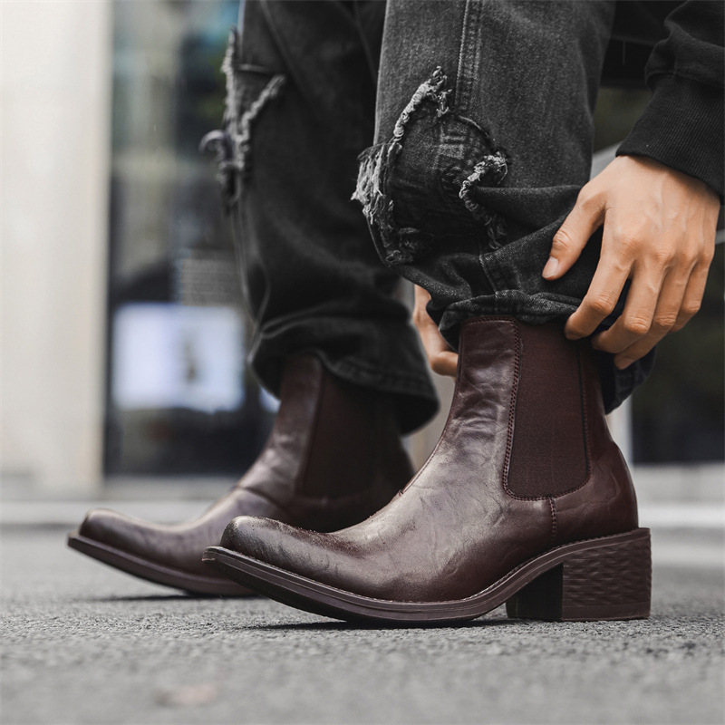large size mens fashion punk r - đánh giá và giá Chelsea Boots Men
