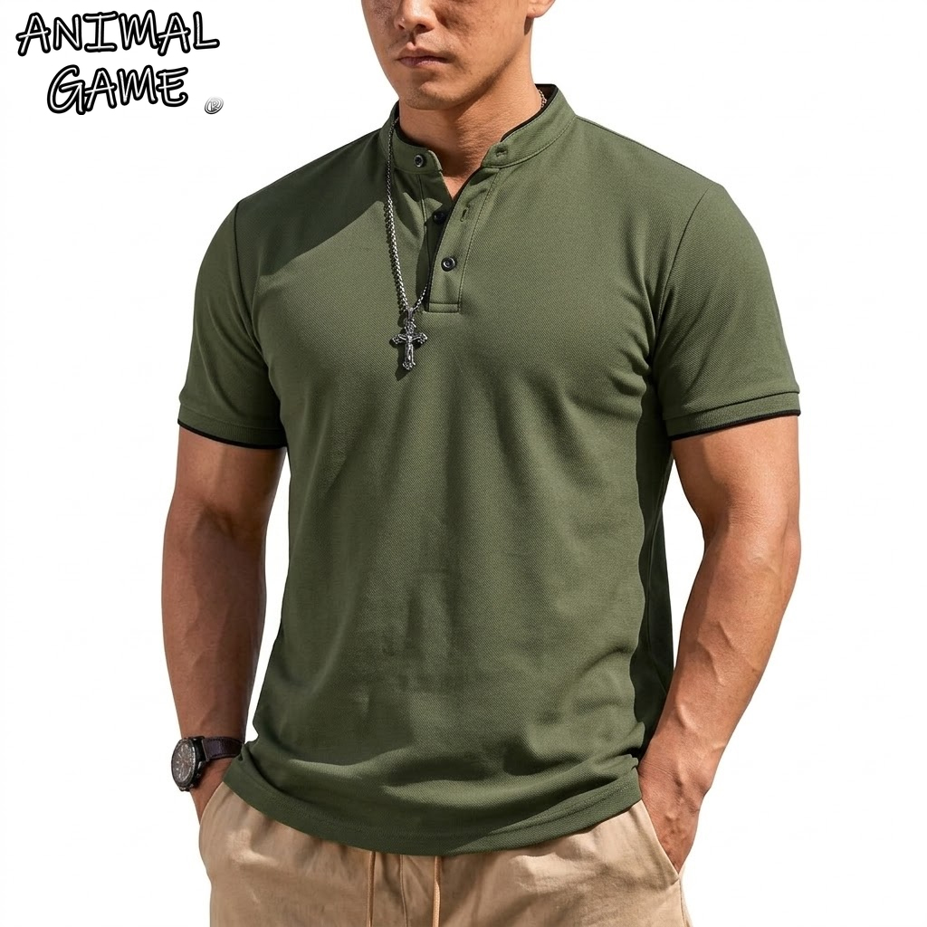 Summer Short Sleeve Henley Shi - đánh giá và giá Men'S Fashion Polo Shirt