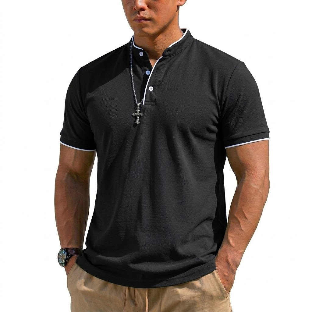 Summer Short Sleeve Henley Shi - đánh giá và giá Men'S Fashion Polo Shirt