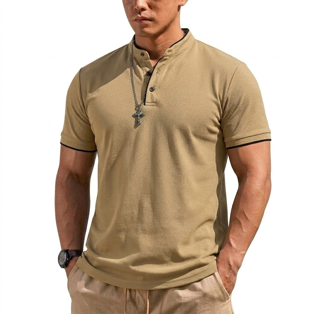 Summer Short Sleeve Henley Shi - đánh giá và giá Men'S Fashion Polo Shirt