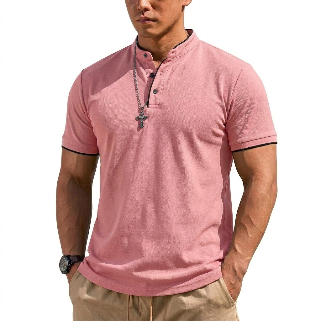 Summer Short Sleeve Henley Shi - đánh giá và giá Men'S Fashion Polo Shirt