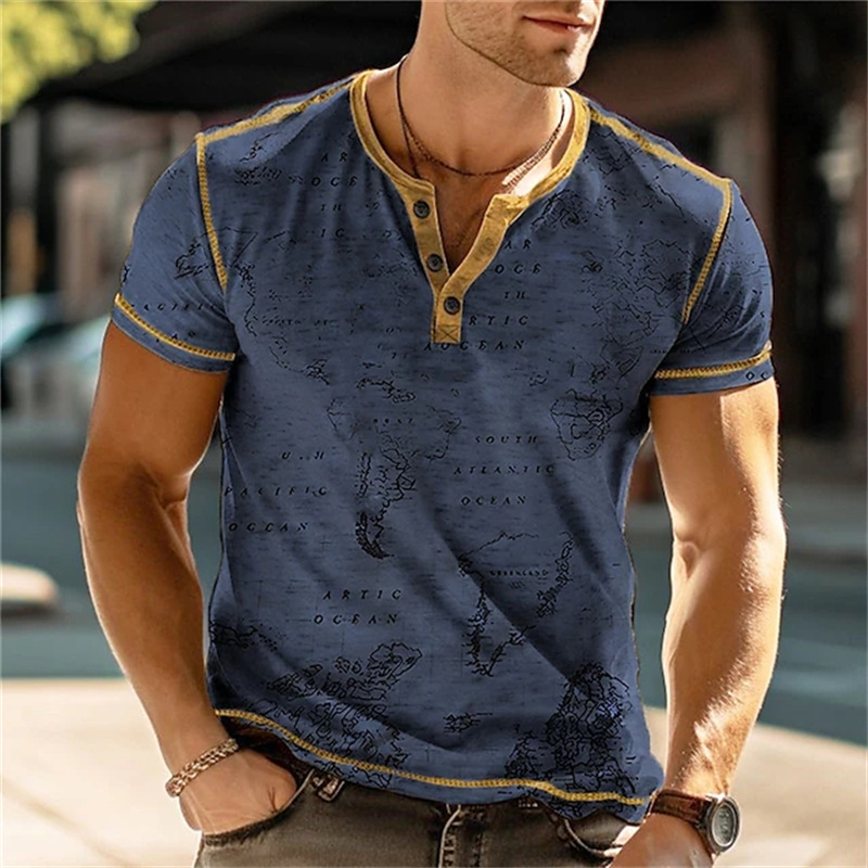 Men's Henry Shirts Funny 3D Pr - đánh giá và giá Men Fashion Vintage