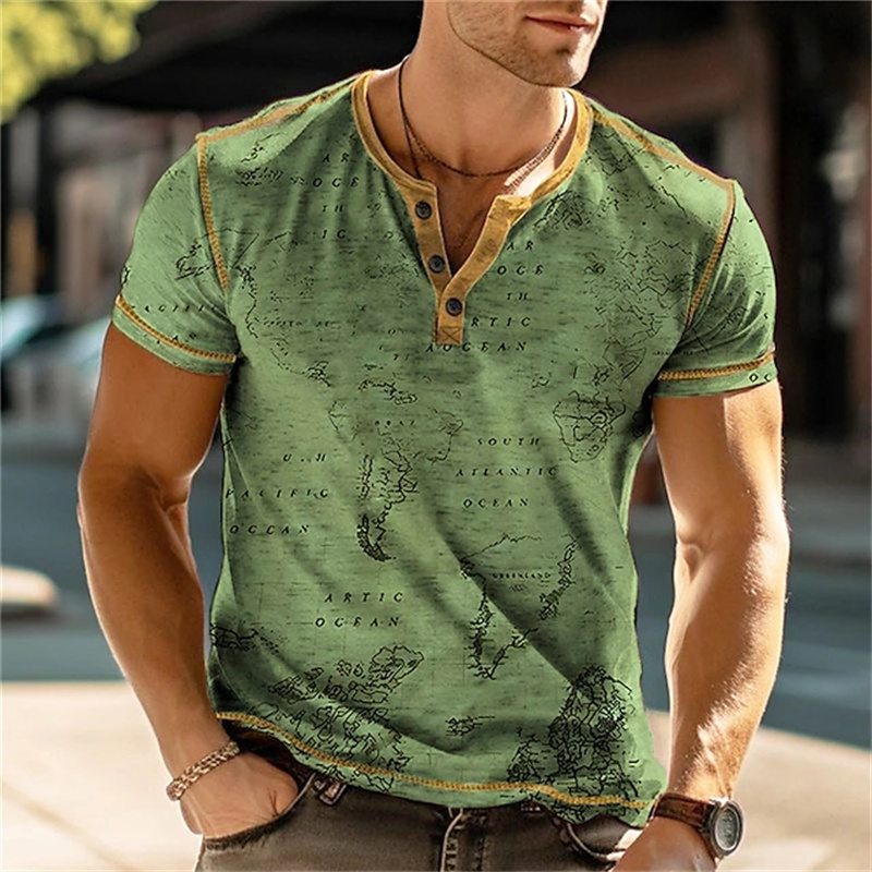Men's Henry Shirts Funny 3D Pr - đánh giá và giá Men Fashion Vintage