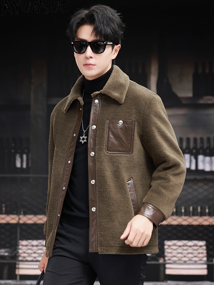 AYUNSUE 100% Wool Coat for Men - đánh giá và giá Men'S Fashion Leather Jacket