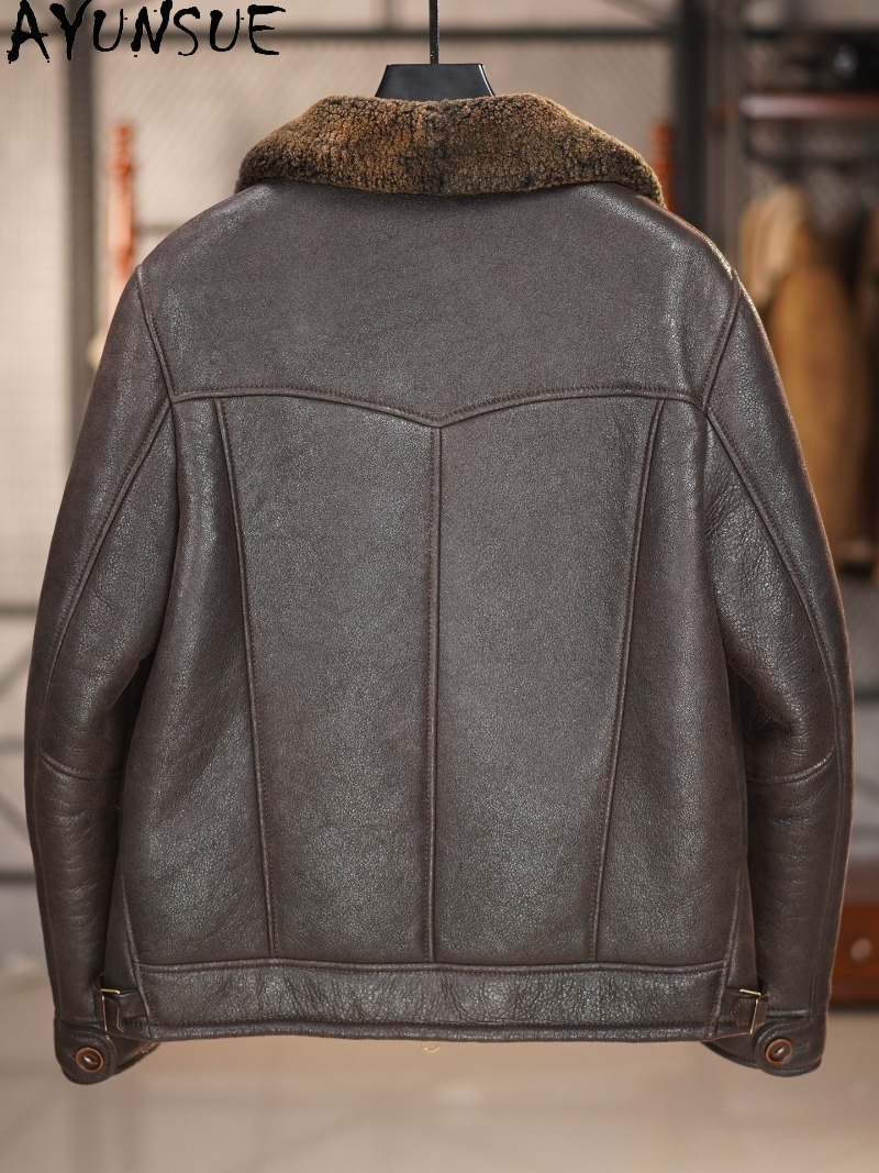AYUNSUE 100% Natural Fur Coat  - đánh giá và giá Men'S Fashion Leather Jacket