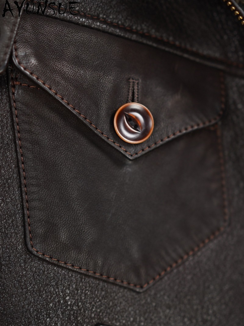 AYUNSUE 100% Natural Fur Coat  - đánh giá và giá Men'S Fashion Leather Jacket