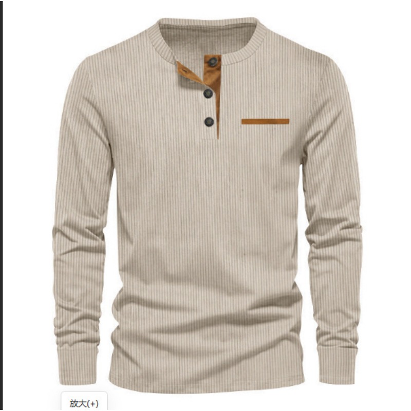 Men's Corduroy Henley Neck Lon - đánh giá và giá Queer Men'S Fashion