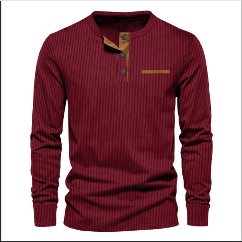 Men's Corduroy Henley Neck Lon - đánh giá và giá Queer Men'S Fashion