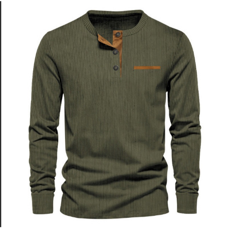 Men's Corduroy Henley Neck Lon - đánh giá và giá Queer Men'S Fashion