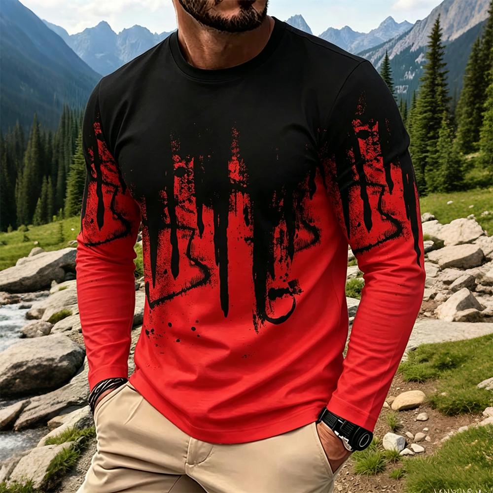 Men's Gradient Ink Splash Long - đánh giá và giá Men Fashion Vintage